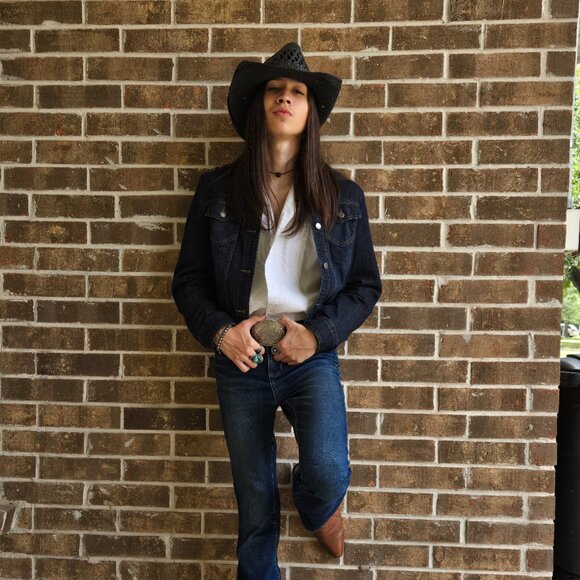 Unisex- Dark Washed Denim Jacket - Picture 2 of 3